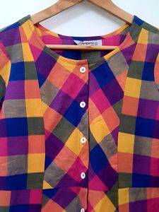 Vintage Plaid Button-Down Dress