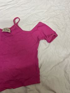 Pink Cold Shoulder Tee