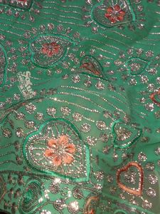 Party Wear Saree With Stitched Blouse