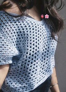 Crocheted V-Neck Mess Top