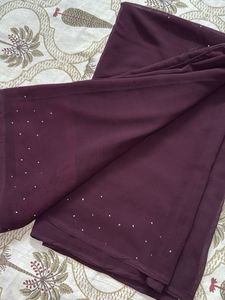 Georgette Burgundy Saree