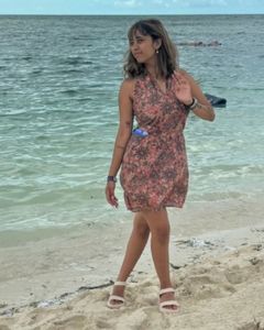 Floral Cut-Out Halterneck Dress