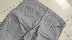 Men's Grey Striped Chinos