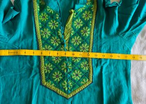 Teal Embroidered salwar  set