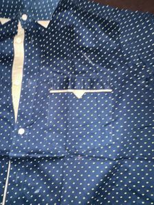 Men's Stylish Navy Blue Printed Shirt