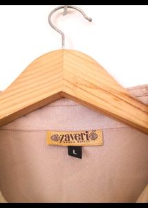 Elegant Embroidered chinon Shirt Dress