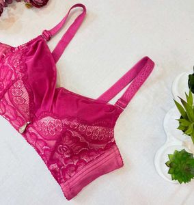 Sheer Lace Pink Bra