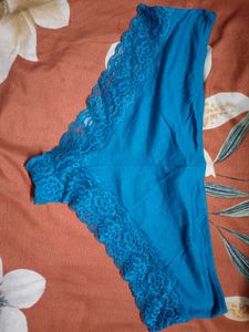 Teal Lace Trim Briefs