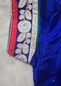 Royal Blue Embroidered Blouse