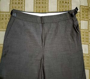 Classic Grey Wide-Leg Trousers