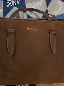 Charles &amp; Keith Brown Tote Bag