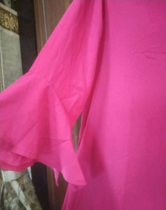 Stylish Pink Kurta with Black Trim