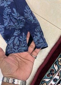 Blue Printed Kurta and Patiala Suit