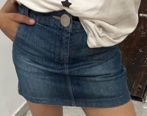 Blue Denim Mini Skirt