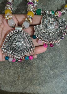 Title: Navratri Special Oxidised Silver Multicolou