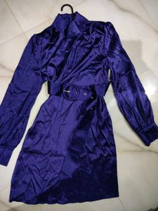 SHEIN Violet Satin Shoulder Cups Dress