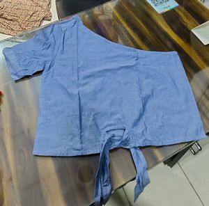 Chic One-Shoulder Tie-Front Top