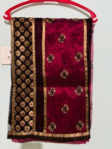 Net Printed Banarrase Border Saree