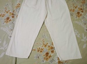Comfortable creme cotton linen pants
