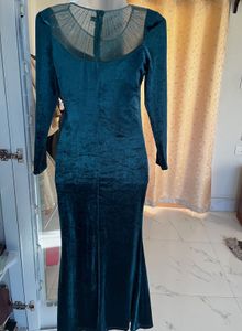 Elegant Teal Velvet Gown