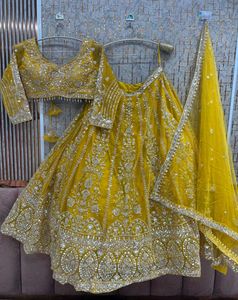 Yellow Embellished Lehenga Choli Set