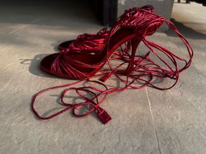 Stylish Red Strappy Heels