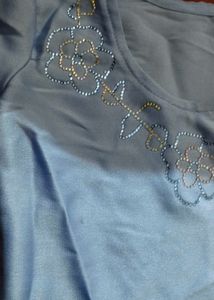 Light Blue Embroidered Kurta