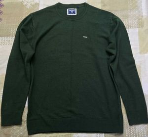Peter England Olive Green Crewneck Sweater