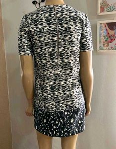 Patterned Mini Shift Dress