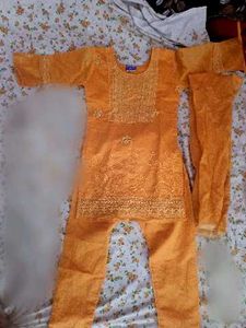 Orange Kurta Set with Dupatta