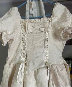 Jacquard Lace Trimmed Cottagecore Dress