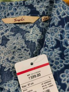 Siyahi Blue Floral Print Kurta