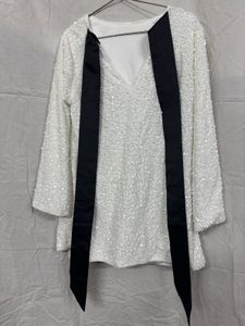 Sparkling Sequin dress with Black Ribbon Detail