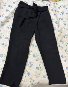 Black High Waisted Belted Pants