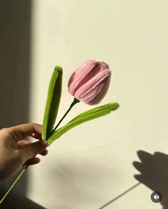 Velvet Pink Tulip Artificial Flower