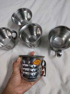 Set of 5 Stainless Steel Cups