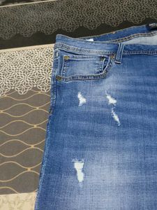 Stylish Distressed Blue Jeans