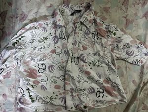 Graphic Print Button-Up Shirt