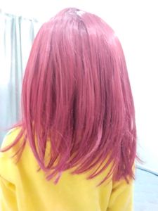 Red Korean Hair Full Head Wig With Adjustable Stra