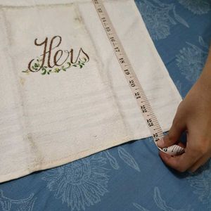 2 White Towel Set - His &amp; Hers