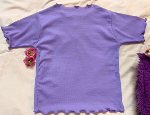 💜 Never Worn Lavender Heart Cut-Out Ribbed Top