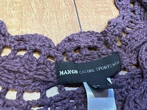 Mango crochet purple shrug