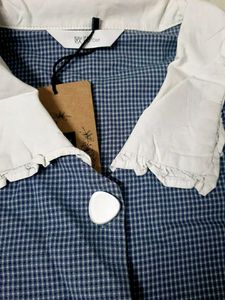 Blue Gingham Button-Up Shirt no 105
