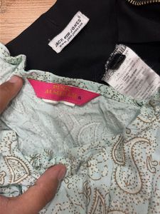 Light Blue Paisley Print Kurta with Black Pants