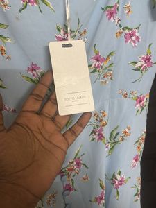Light Blue Floral Print Dress
