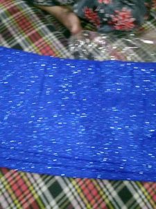 Sparkling Blue Blouse Piece and saree