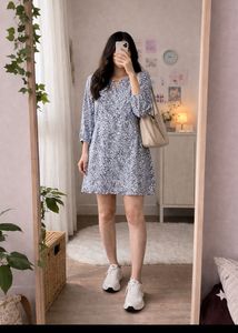 H&M Cute Blue Floral Mini Dress