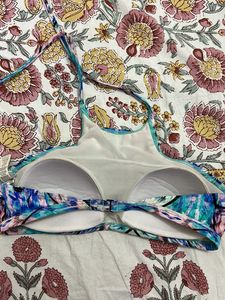 Printed Halter Bikini Top