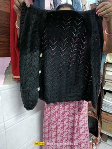 Black Knit V-Neck Sleeveless Cardigan