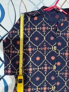 Elegant Navy Blue Printed Kurta